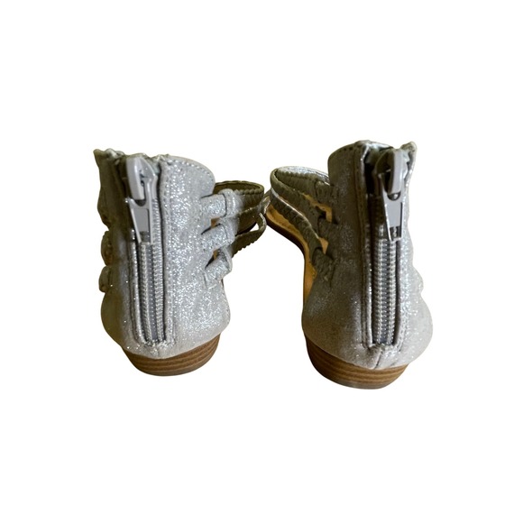 Carlos by Carlos Santana Womens Sandals Size 8‎ Gladiator Strappy Zip Back Shiny - Picture 4 of 6